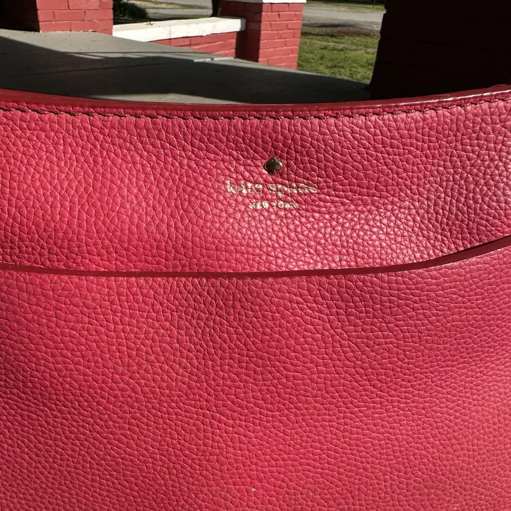 Kate Spade Orchard Street Hemsley‎ Saddle Bag Pink Pebbled Leather Crossbody